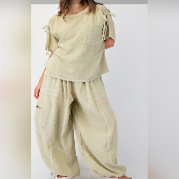 EASEL Washed Cotton Gauze Top #472-477 - Picture 5 of 11